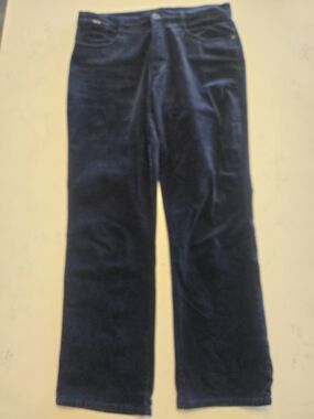 FDJ French Dressing Jeans Petite Suzanne Straight Leg Corduroy  Pants Navy 10P